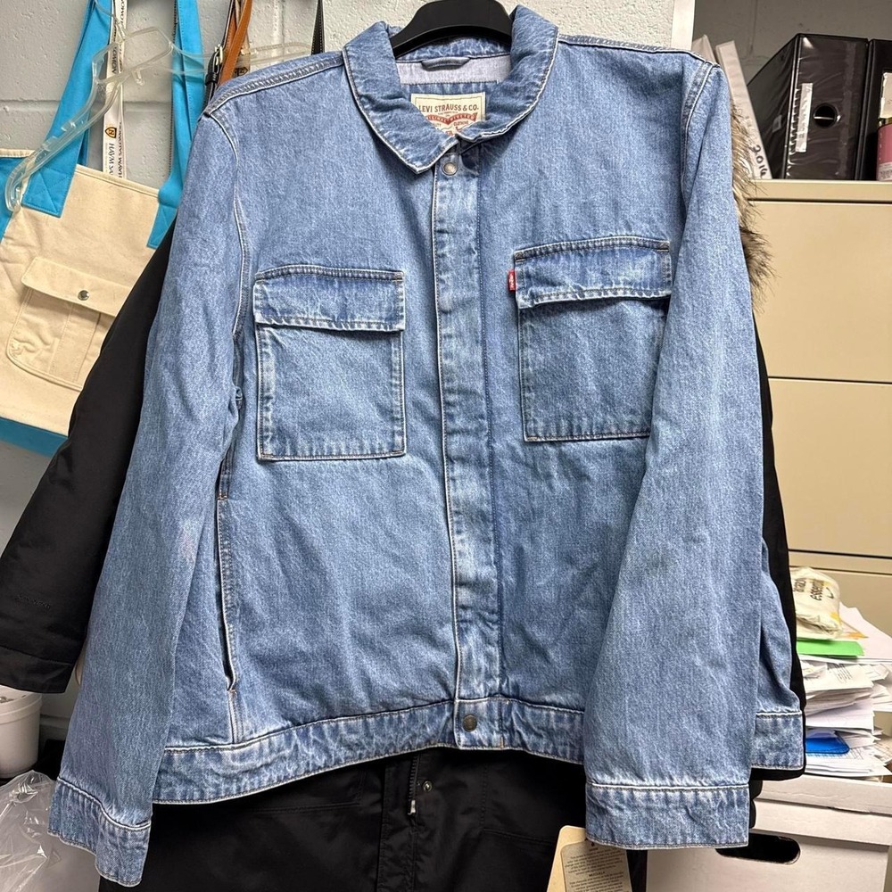 Levi's Light Blue Denim Shirt Jacket with Chest Flap Pockets